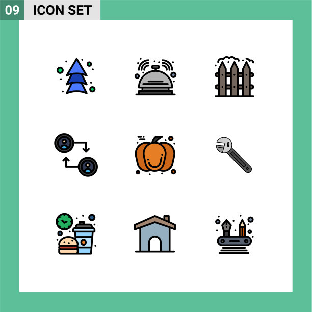 象形图设置9个简单的填充线平色图片下载