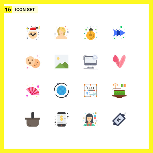 16种通用的平面颜色标志象征胡里节图片下载