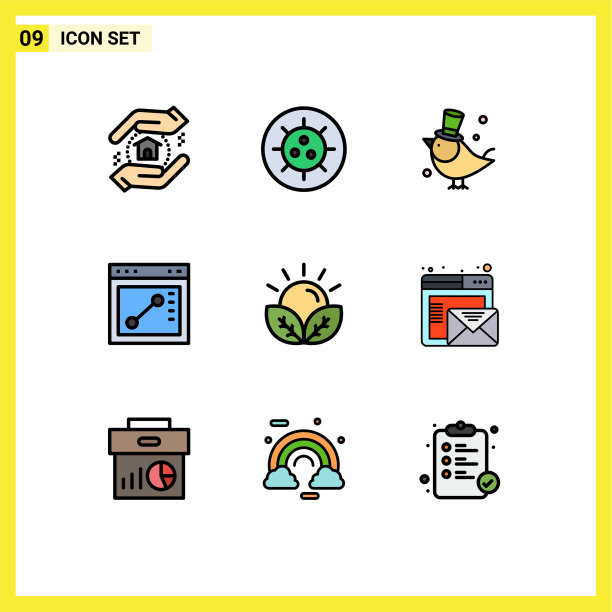 可编辑的线包9简单填充线平图片下载