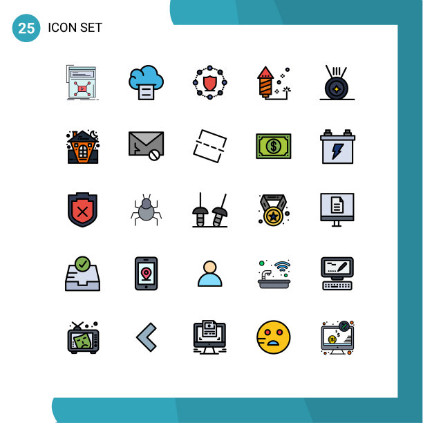设置25个现代UI图标标志运动图片下载