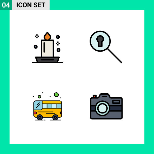 可编辑线包4简单填充线平图片下载