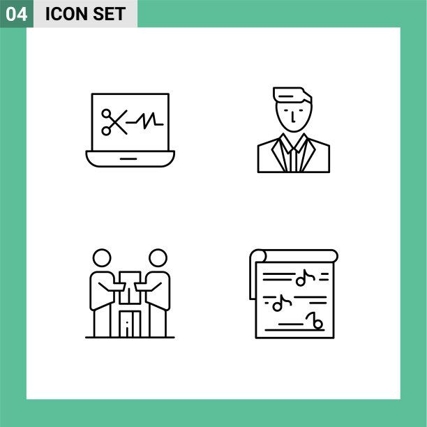 可编辑线包4简单填充线平图片下载