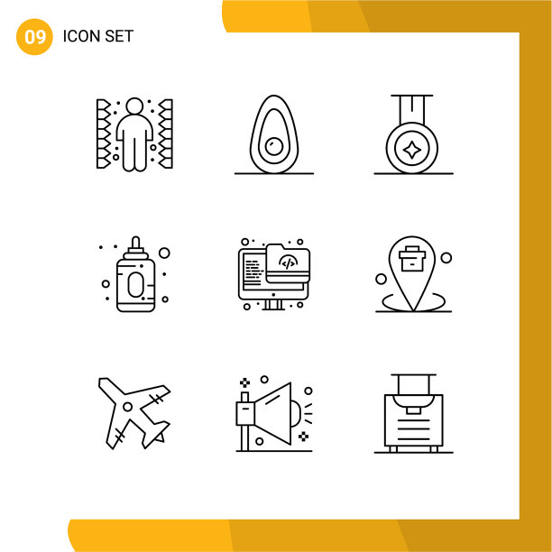 象形图设置9简单的轮廓公司图片下载