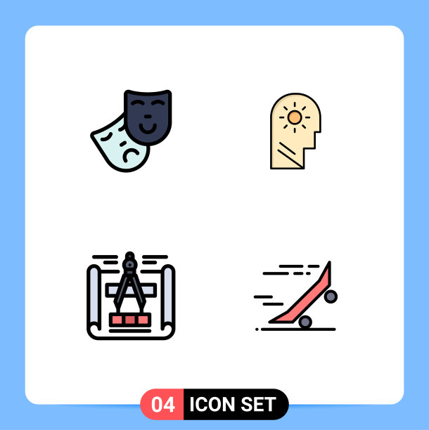 包装4现代填充线平色标志和图片下载