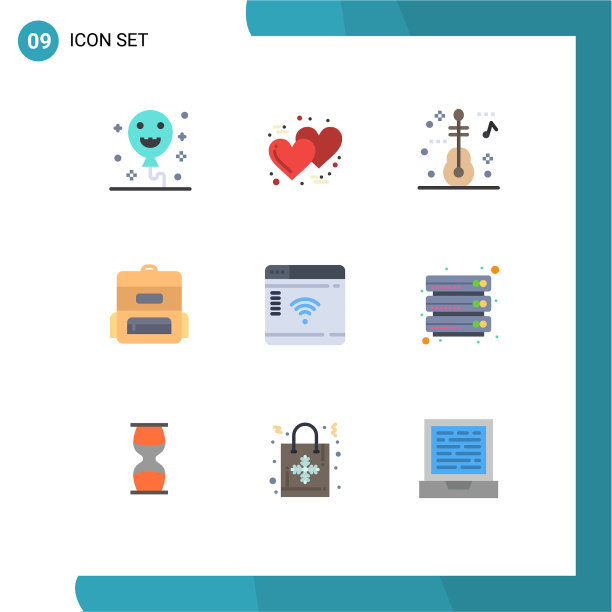 为云设置9个现代UI图标符号图片下载