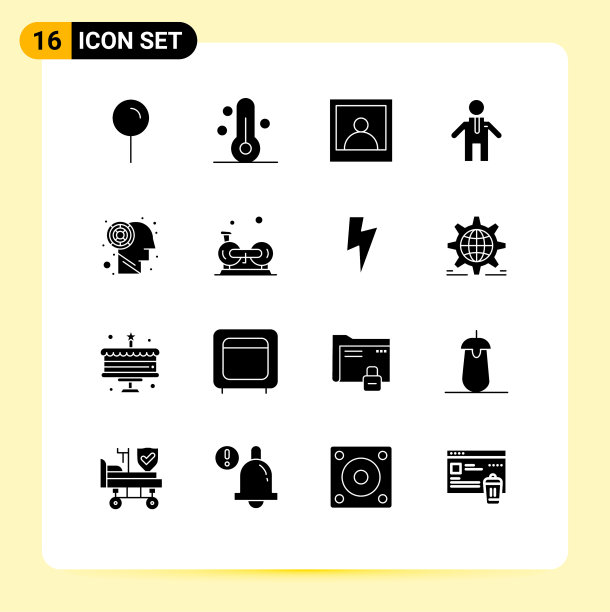 16个适用于网络和移动的通用实体符号图片下载