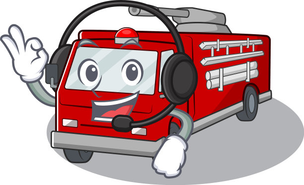 Smiley消防车卡通人物设计图片下载