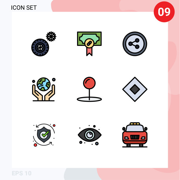 填充线平色包9个通用符号图片下载