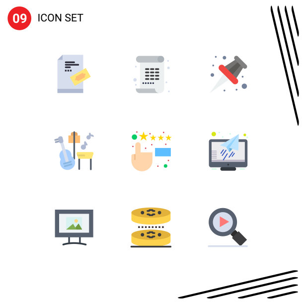 9种适用于网络和移动的通用平面颜色图片下载