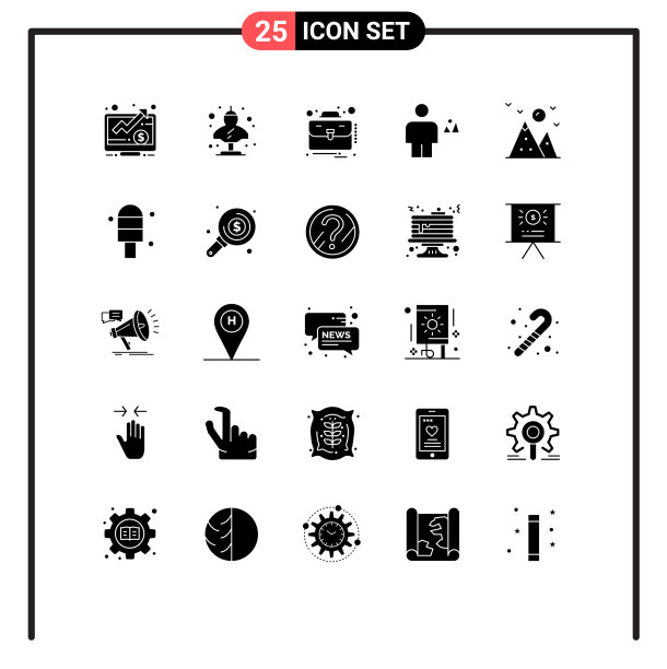 为网络和移动设置的25个通用实体符号图片下载