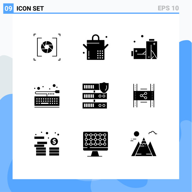 设置9个现代UI图标符号标志图片下载