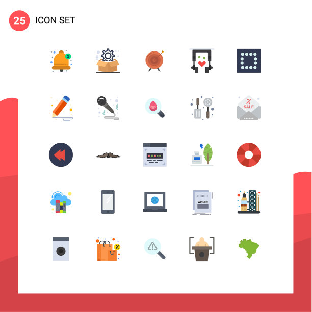 25组现代平面颜色设置的音乐图片下载