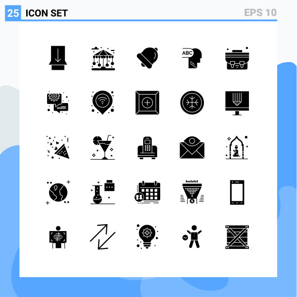 25个创意图标的现代符号和符号图片下载