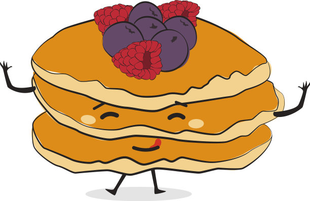 可爱的漫画食物角色煎饼图片下载