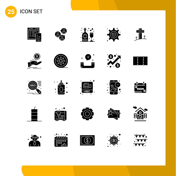 移动界面立体字形设置25个象形文字图片下载