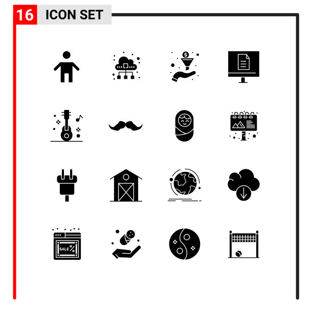 象形文字设置16个简单的立体声字形图片下载