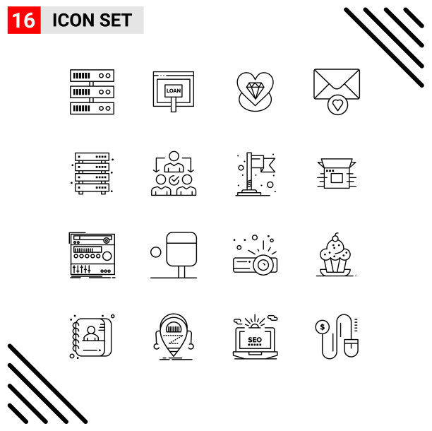 打包16个creative outline服务器数据图片下载