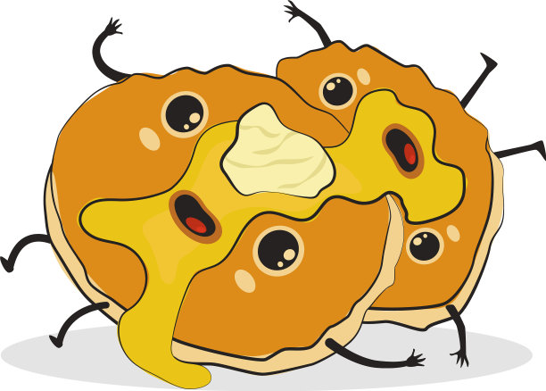 可爱的漫画食物角色煎饼图片下载