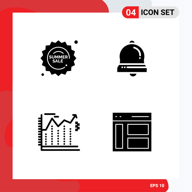 4固体字形概念的网站移动和图片下载