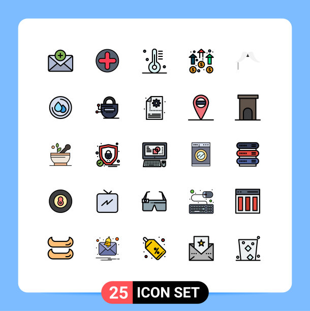 可编辑线包25简单填充线平图片下载