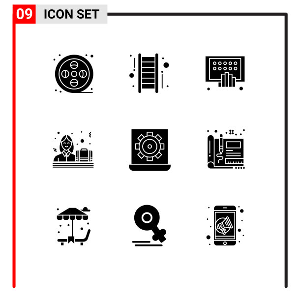 设置9个商业实体雕文包图片下载