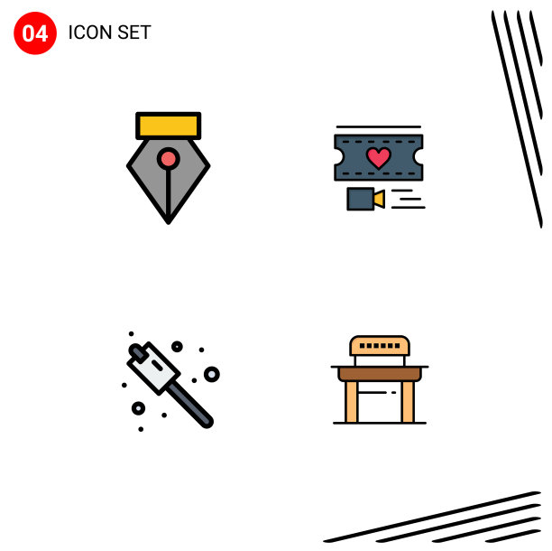 设置4商业填充线平面颜色包图片下载