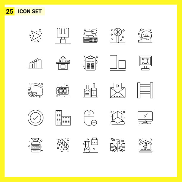 可编辑的线包25个简单的线进度图片下载