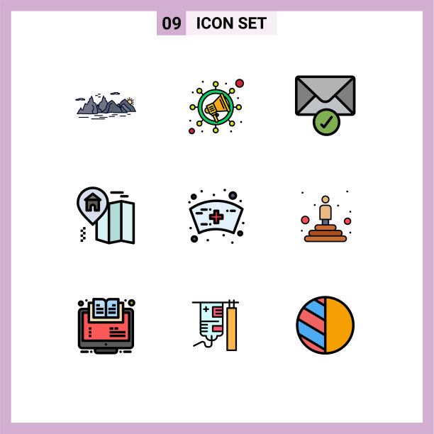 填充线平色包9个通用符号图片下载