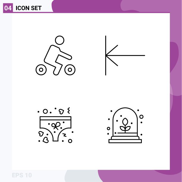 可编辑线包4简单填充线平图片下载