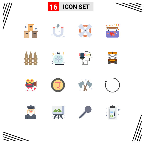 16组现代平面颜色设置园艺图片下载