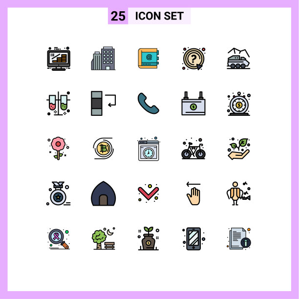 在网格上设置25个填充线平面颜色图片下载