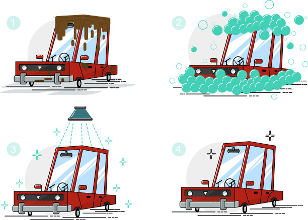 洗车图标套装图片下载