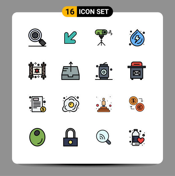 现代集16平色填充线条图片下载