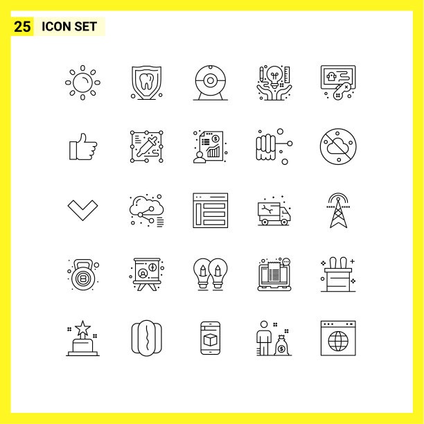 爱好用象形文字设置25条简单线条图片下载