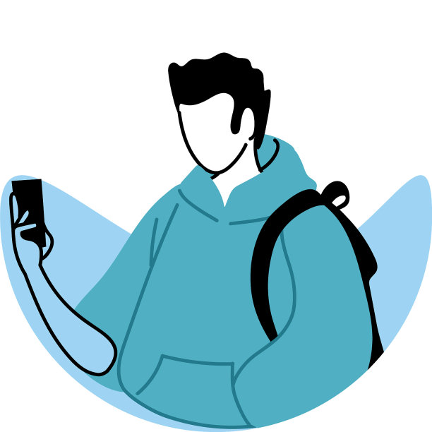 年轻人正在查看手机图片下载