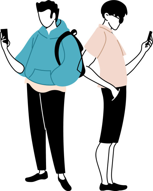 年轻人查看手机图片下载