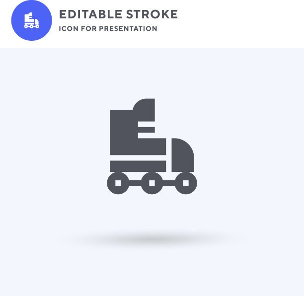 轮滑图标填充平面标志固体图片下载