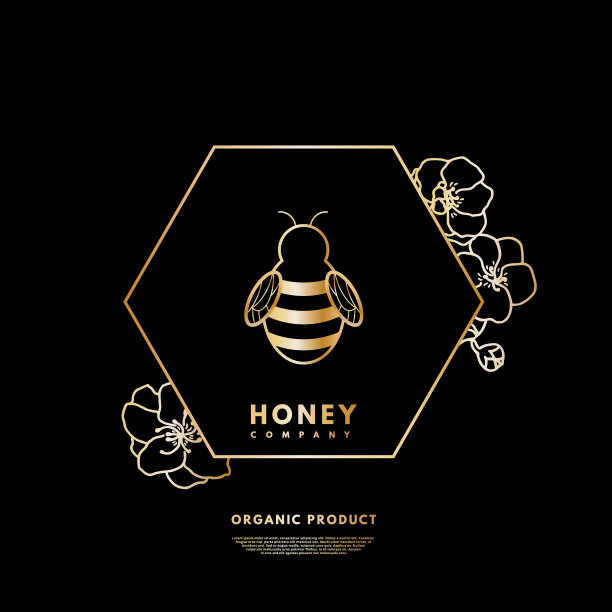 金线蜂蜜标志为公司标签图片下载