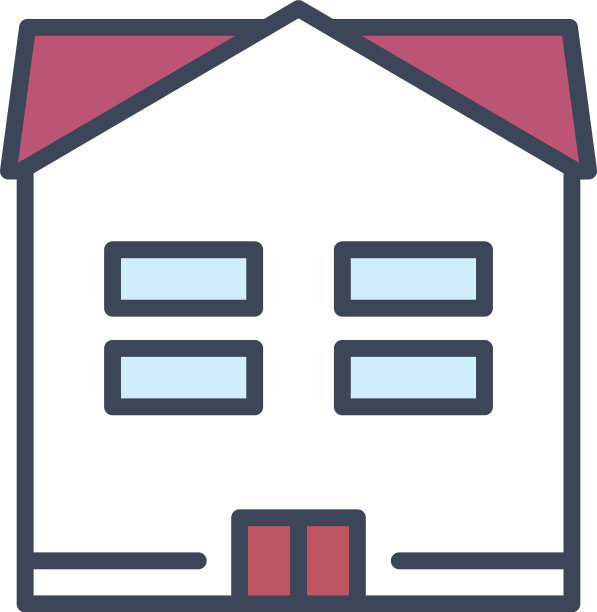 房子有门窗线条和填充风格图片下载