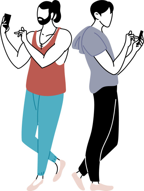 年轻人查看手机图片下载