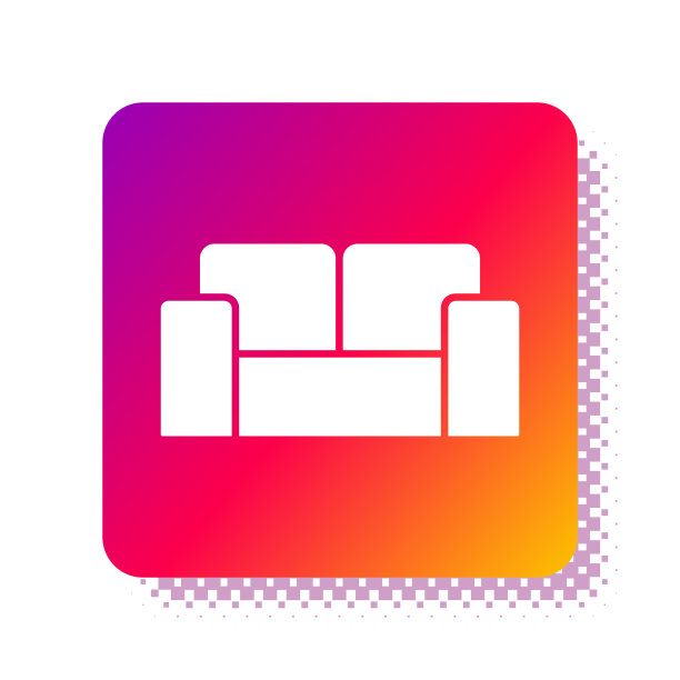 白色沙发图标孤立在白色背景图片下载