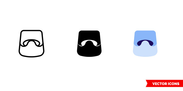 波蒂图标3种类型孤立符号图片下载