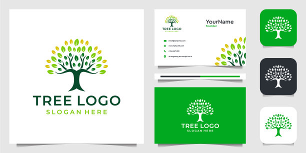 树叶标志在现代风格的西装图片下载