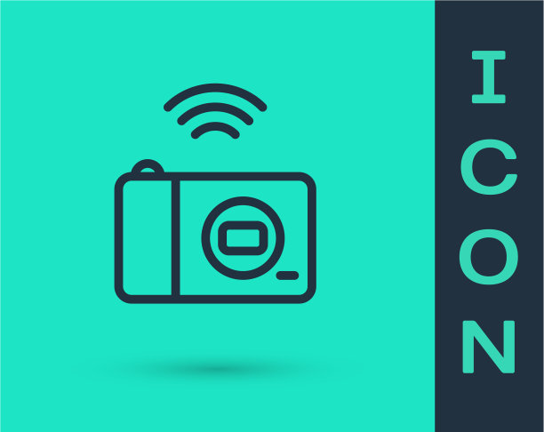 黑线智能摄影系统图标隔离图片下载