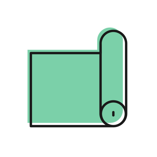 黑线健身垫卷图标隔离在白色图片下载