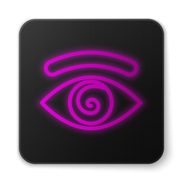 发光的霓虹线催眠图标孤立在白色图片下载