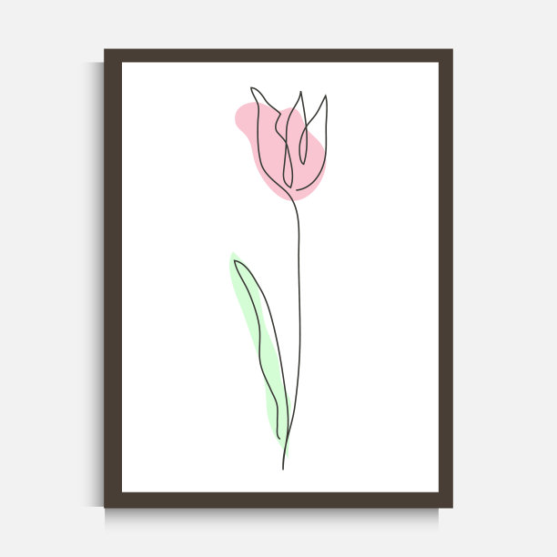 手绘花卉装饰墙面装饰图片下载