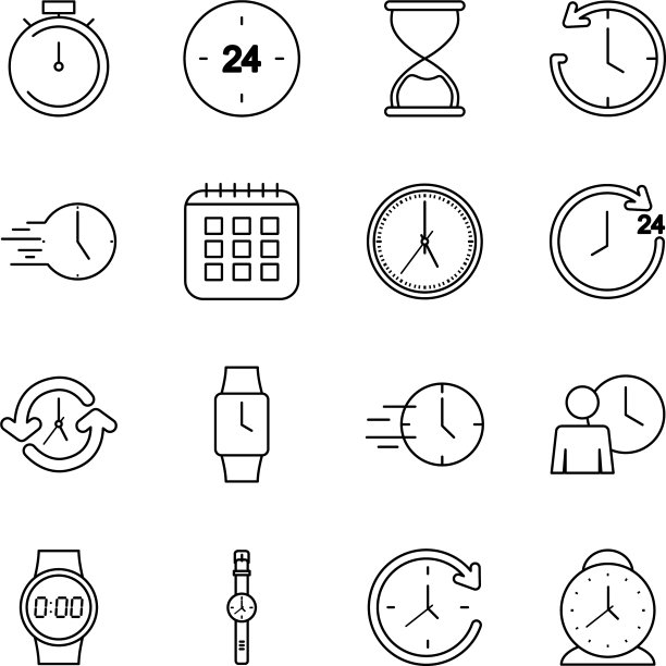 图标设置时间和日历线条样式图片下载