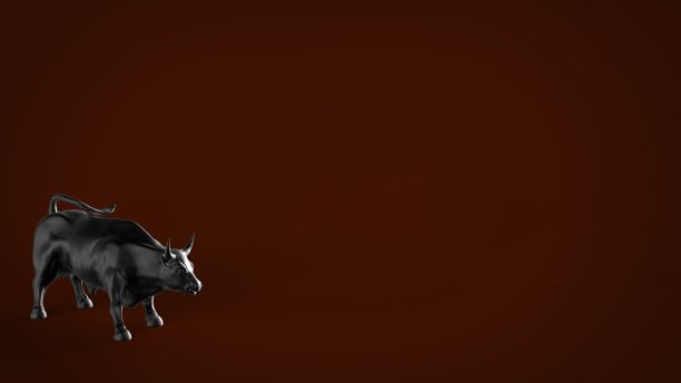 公牛雕像孤立的3d模型图像图片下载