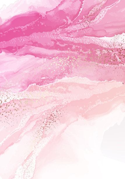 抽象粉色水彩墙艺术矢量收藏。玫瑰金有机形状艺术笔刷设计墙框版画，油画版画，海报，家居装饰，封面，墙纸。矢量图图片下载